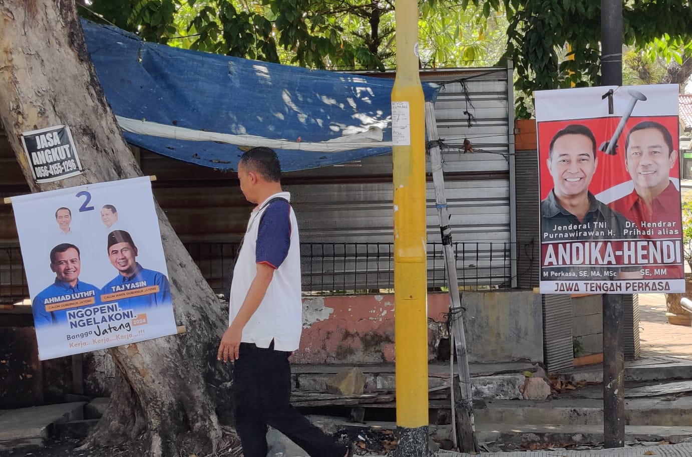 Pegiat Lingkungan Hidup Diko Handono Menyayangkan Jalan Provinsi di Kota Pekalongan Menjadi Sasaran Baliho Paslon Masih Terpaku Pohon