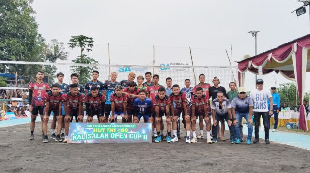 Kodim 0736/Batang Menggelar Turnamen Bola Voli Kalisalak Open Cup di Lapangan Pagotan