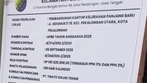 GNPK-RI: Ada Dugaan Ketidaksesuaian Material dan Pelanggaran K3 di Proyek Gedung Kelurahan Panjang Baru